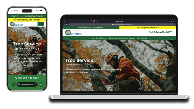 Cambium Tree website on laptop and phone