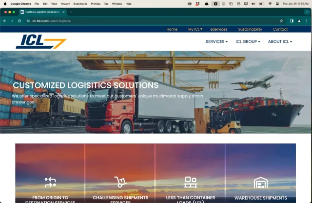 ICL logistics on computer