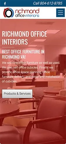 Richmond Office Interiors mobile website — view 6
