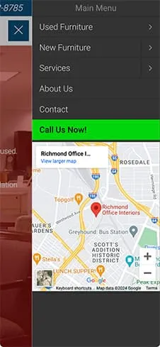Richmond Office Interiors mobile website — view 7
