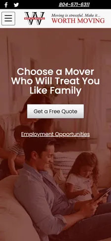 Worth Moving mobile website — view 6