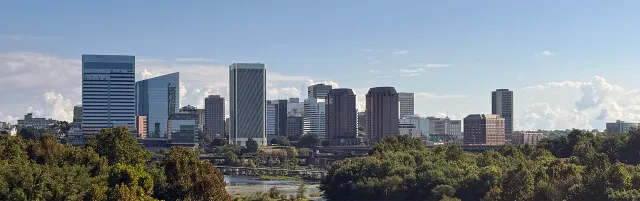 Downtown Richmond, Virginia skyline across the James River